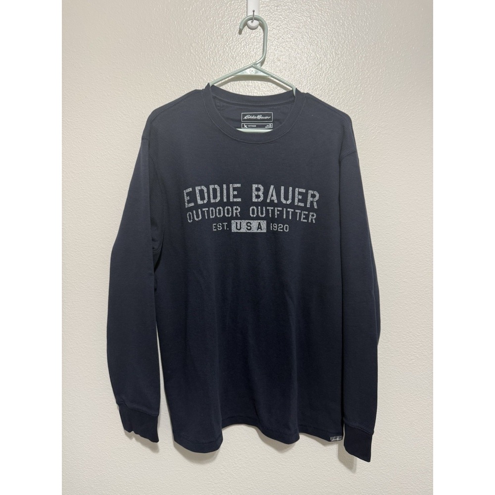 Eddie Bauer Men's Long Sleeve Thermal Shirt Navy Blue Sz XL